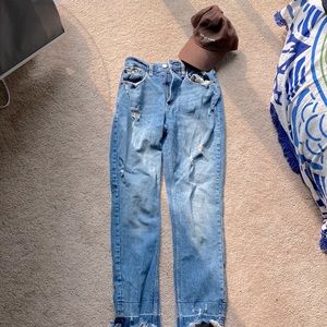 Blue High Rise Mom Jeans